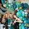 142pcs Teal Turquoise Balloon Arch Garland Kit with Teal Turquoise
